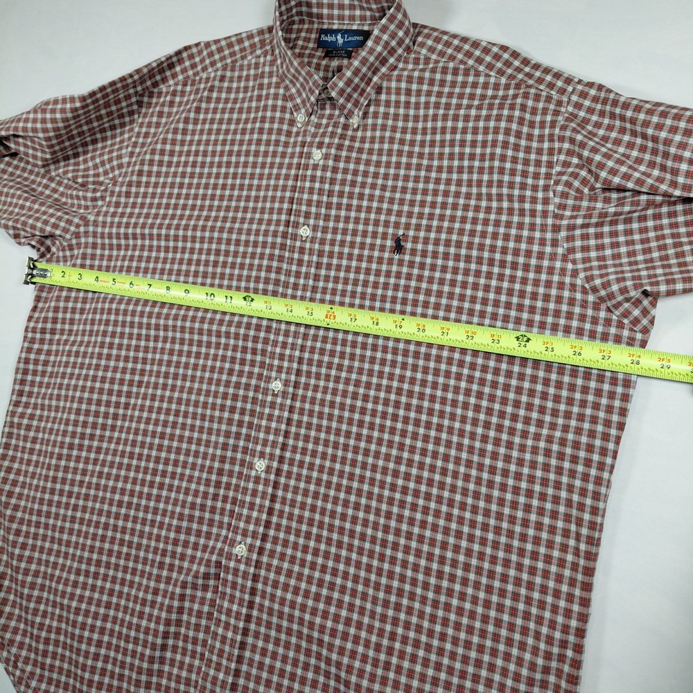 Ralph Lauren Blake Cotton L/S Oxford Check Plaid Button Down Shirt Mens XL Pony - Picture 7 of 8